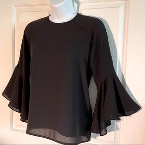 NWT FOREVER 21 Black Flutter Sleeve Top